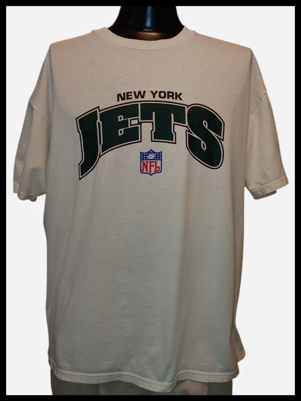 Vintage 1990's New York Jets NFL Short Sleeve Crewneck T-Shirt - White/Green - Picture 2 of 5